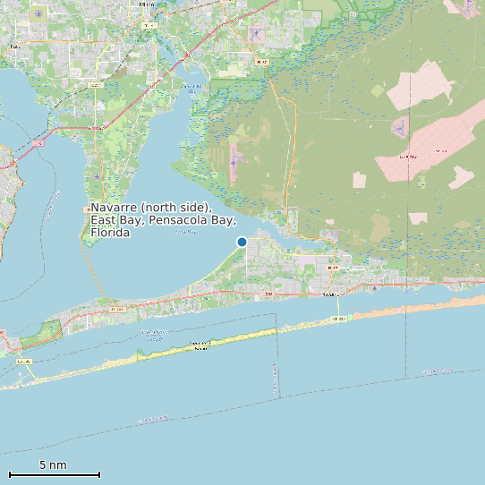 Map of Navarre (north side), East Bay, Pensacola Bay, Florida Tide Prediction Station
