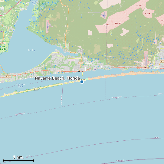 Map of Navarre Beach, Florida Tide Prediction Station