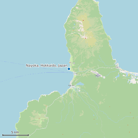 Map of Nayoka, Hokkaido, Japan Tide Prediction Station