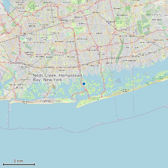 Map of Neds Creek, Hempstead Bay, New York Tide Prediction Station