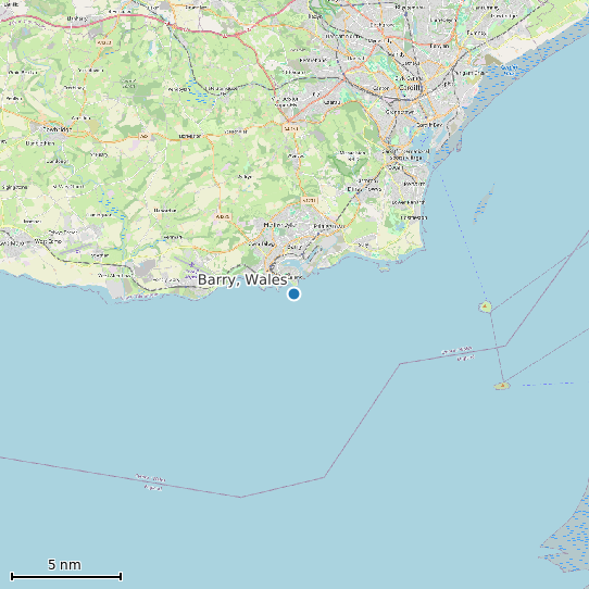 Map of Barry, Wales Tide Prediction Station