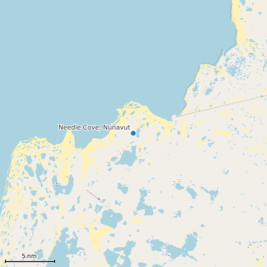 Map of Needle Cove, Nunavut Tide Prediction Station