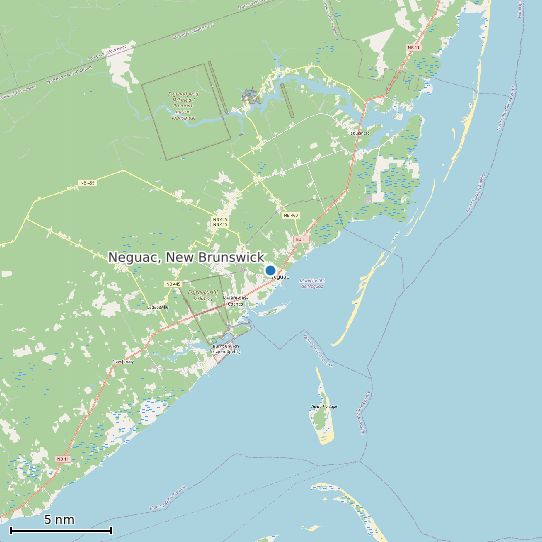 Map of Neguac, New Brunswick Tide Prediction Station