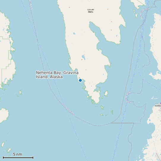 Map of Nehenta Bay, Gravina Island, Alaska Tide Prediction Station