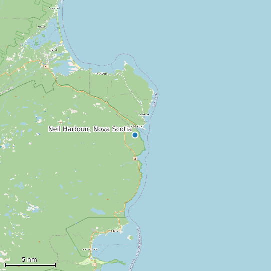 Map of Neil Harbour, Nova Scotia Tide Prediction Station