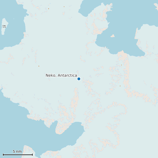 Map of Neko, Antarctica Tide Prediction Station