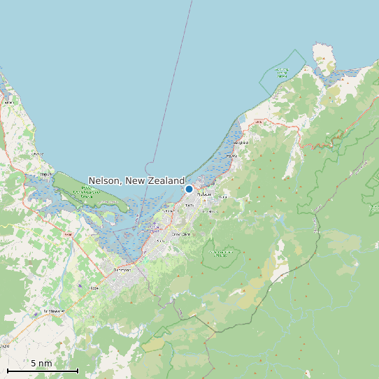 Map of Nelson, New Zealand Tide Prediction Station