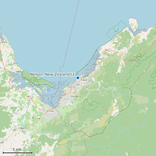 Map of Nelson, New Zealand (2) Tide Prediction Station
