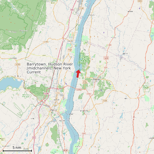 Map of Barrytown, Hudson River (midchannel), New York Current Prediction Station