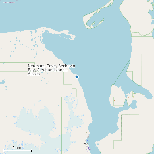 Map of Neumans Cove, Bechevin Bay, Aleutian Islands, Alaska Tide Prediction Station