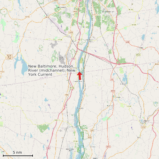 Map of New Baltimore, Hudson River (midchannel), New York Current Prediction Station