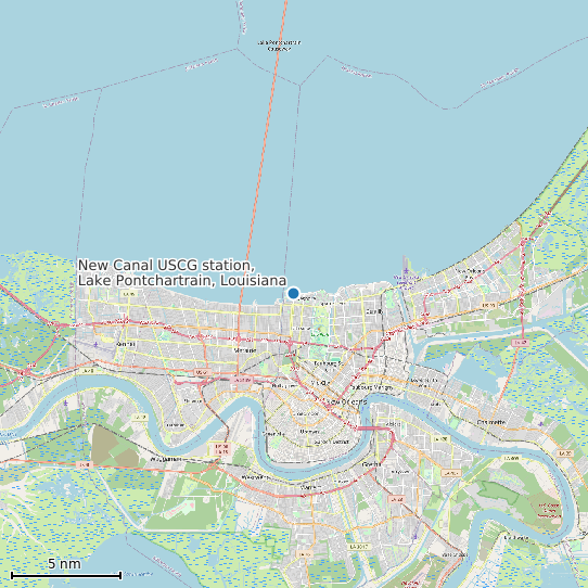 Map of New Canal USCG station, Lake Pontchartrain, Louisiana Tide Prediction Station