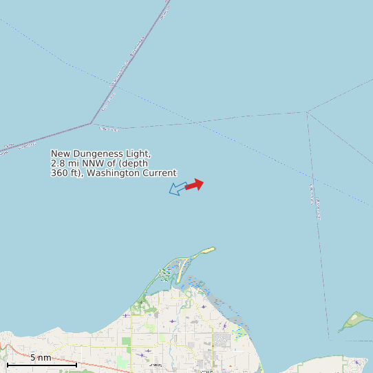 Map of New Dungeness Light, 2.8 mi NNW of (depth 360 ft), Washington Current Prediction Station