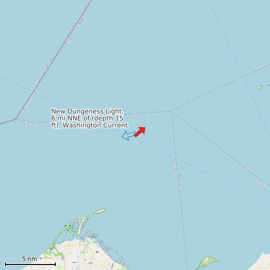 Map of New Dungeness Light, 6 mi NNE of (depth 15 ft), Washington Current Prediction Station