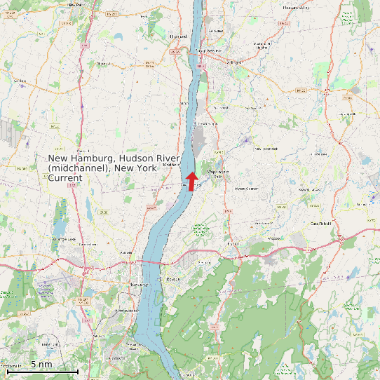 Map of New Hamburg, Hudson River (midchannel), New York Current Prediction Station