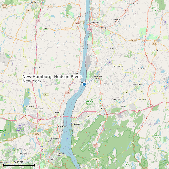Map of New Hamburg, Hudson River, New York Tide Prediction Station