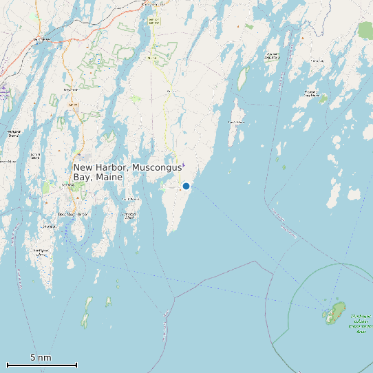 Map of New Harbor, Muscongus Bay, Maine Tide Prediction Station