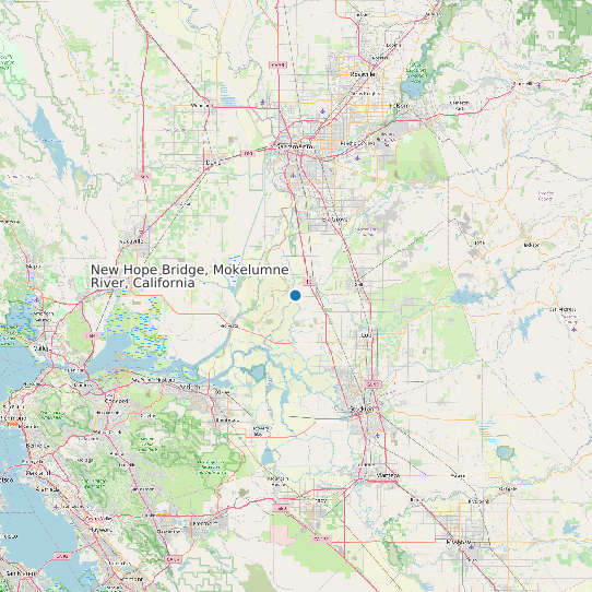 Map of New Hope Bridge, Mokelumne River, California Tide Prediction Station