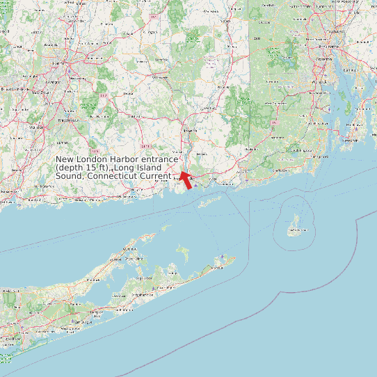 New London Harbor entrance (depth 15 ft), Long Island Sound, Connecticut Current map