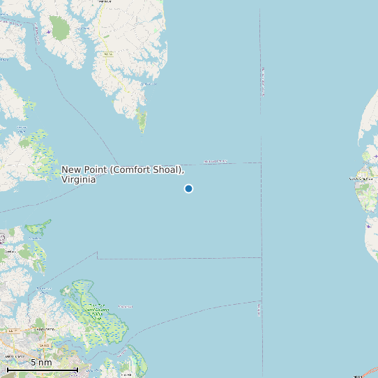 Map of New Point (Comfort Shoal), Virginia Tide Prediction Station