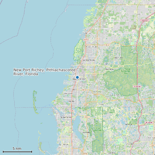 Map of New Port Richey, Pithlachascotee River, Florida Tide Prediction Station