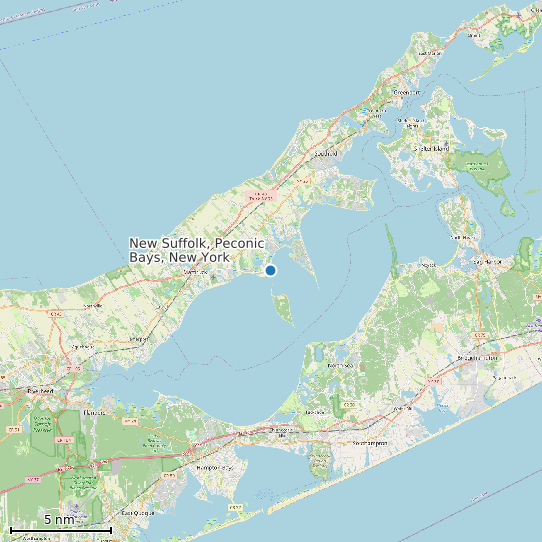 Map of New Suffolk, Peconic Bays, New York Tide Prediction Station