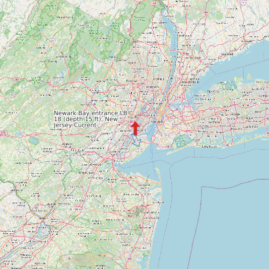 Newark Bay entrance LB 18 (depth 15 ft), New Jersey Current map