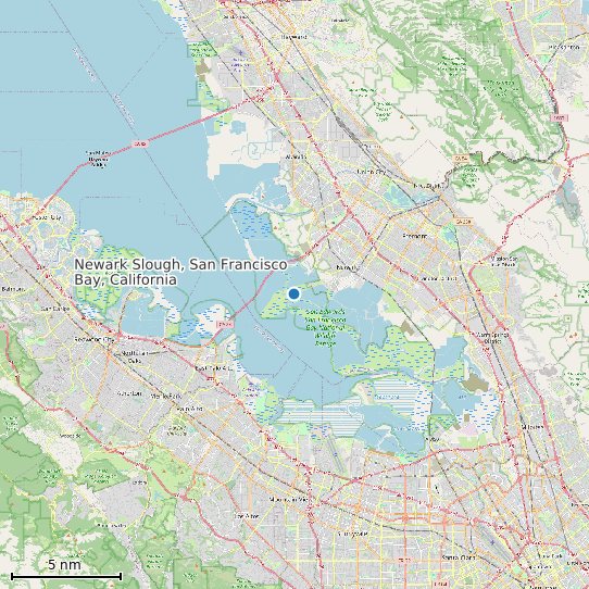 Map of Newark Slough, San Francisco Bay, California Tide Prediction Station