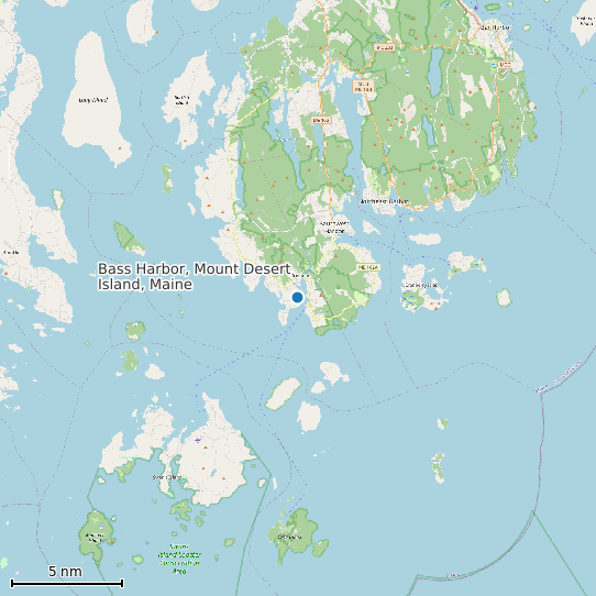 Map of Bass Harbor, Mount Desert Island, Maine Tide Prediction Station