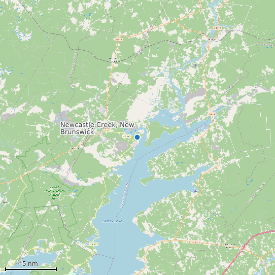 Map of Newcastle Creek, New Brunswick Tide Prediction Station