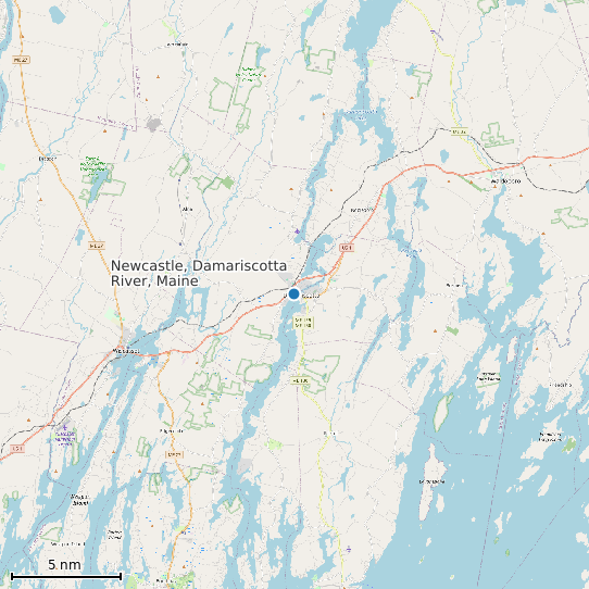 Map of Newcastle, Damariscotta River, Maine Tide Prediction Station