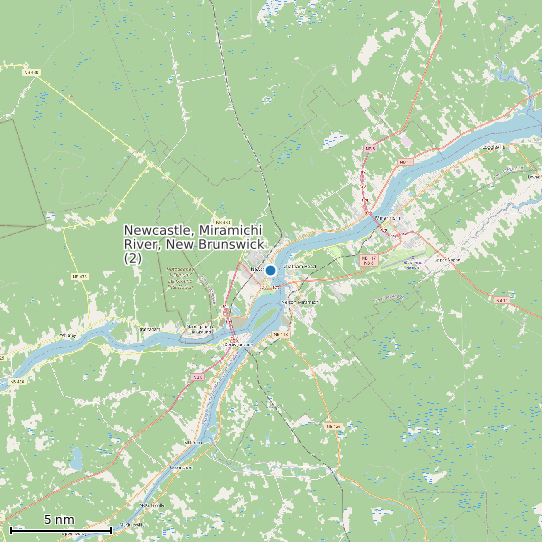 Map of Newcastle, Miramichi River, New Brunswick (2) Tide Prediction Station
