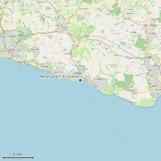 Map of Newhaven, England Tide Prediction Station