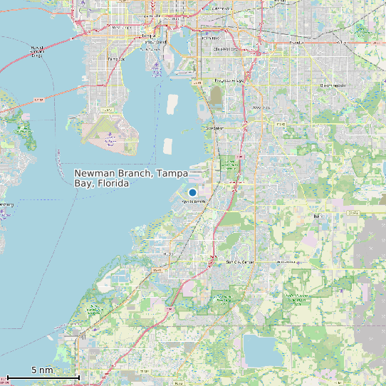 Map of Newman Branch, Tampa Bay, Florida Tide Prediction Station