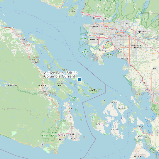 Map of Active Pass, British Columbia Current Prediction Station