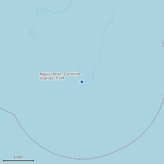 Map of Ngulu Atoll, Caroline Islands, FSM Tide Prediction Station