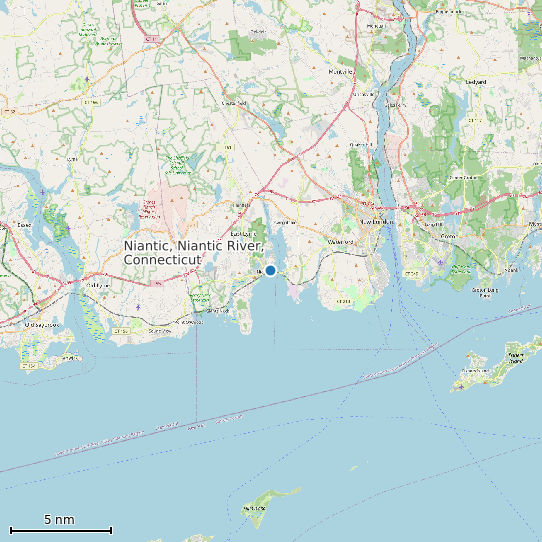 Map of Niantic, Niantic River, Connecticut Tide Prediction Station