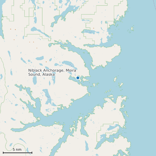 Map of Niblack Anchorage, Moira Sound, Alaska Tide Prediction Station