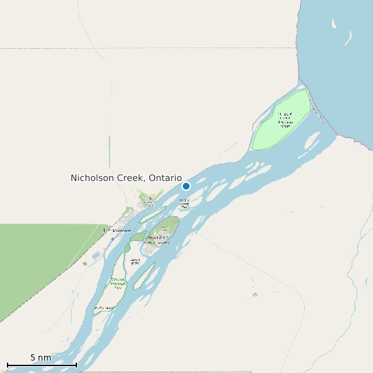Map of Nicholson Creek, Ontario Tide Prediction Station