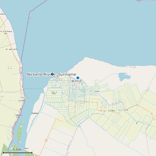 Map of Nickerie Rivi�r, Suriname Tide Prediction Station