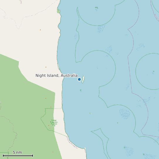Map of Night Island, Australia Tide Prediction Station