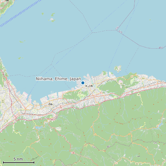 Map of Niihama, Ehime, Japan Tide Prediction Station