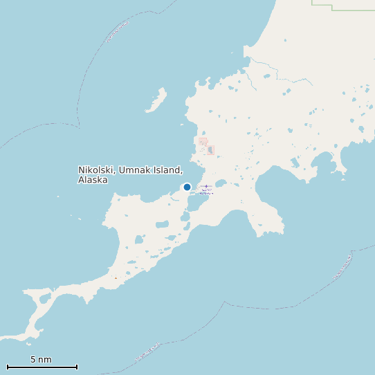 Map of Nikolski, Umnak Island, Alaska Tide Prediction Station