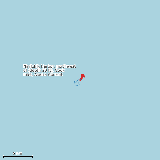 Map of Ninilchik Harbor, northwest of (depth 20 ft), Cook Inlet, Alaska Current Prediction Station