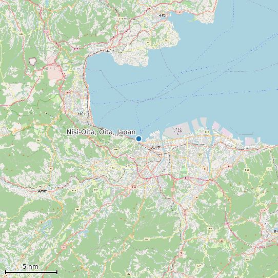 Map of Nisi-Oita, Oita, Japan Tide Prediction Station