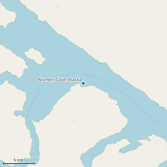 Map of Nismeni Cove, Alaska Tide Prediction Station