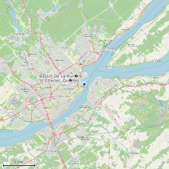 Map of Bassin De La Rivi�re St-Charles, Qu�bec Tide Prediction Station