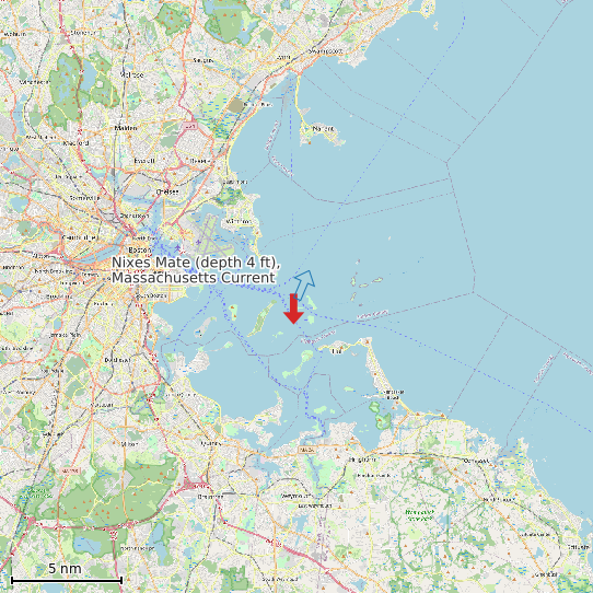 Map of Nixes Mate (depth 4 ft), Massachusetts Current Prediction Station