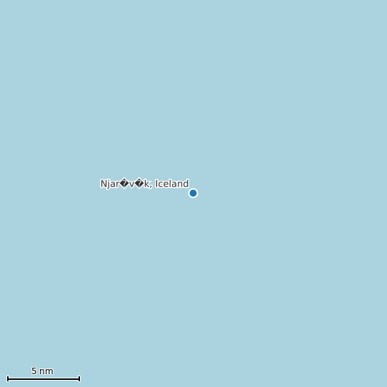 Map of Njar�v�k, Iceland Tide Prediction Station