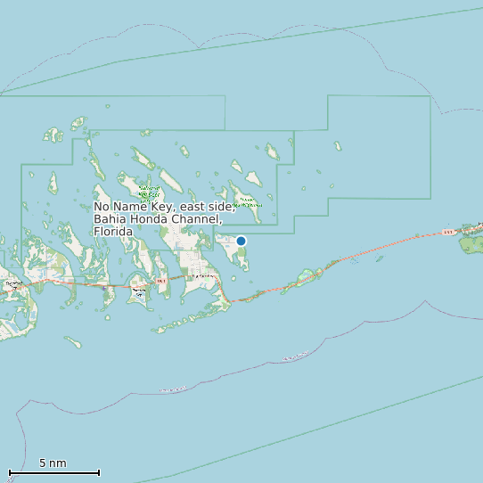 Map of No Name Key, east side, Bahia Honda Channel, Florida Tide Prediction Station